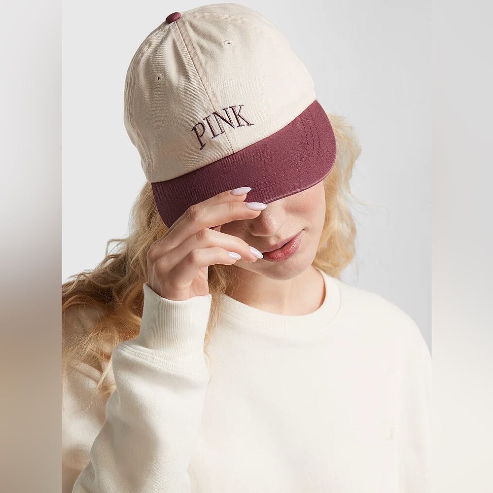 Victoria's Secret Pink Cotton Baseball Hat/Cap Multicolor One Size Fit All